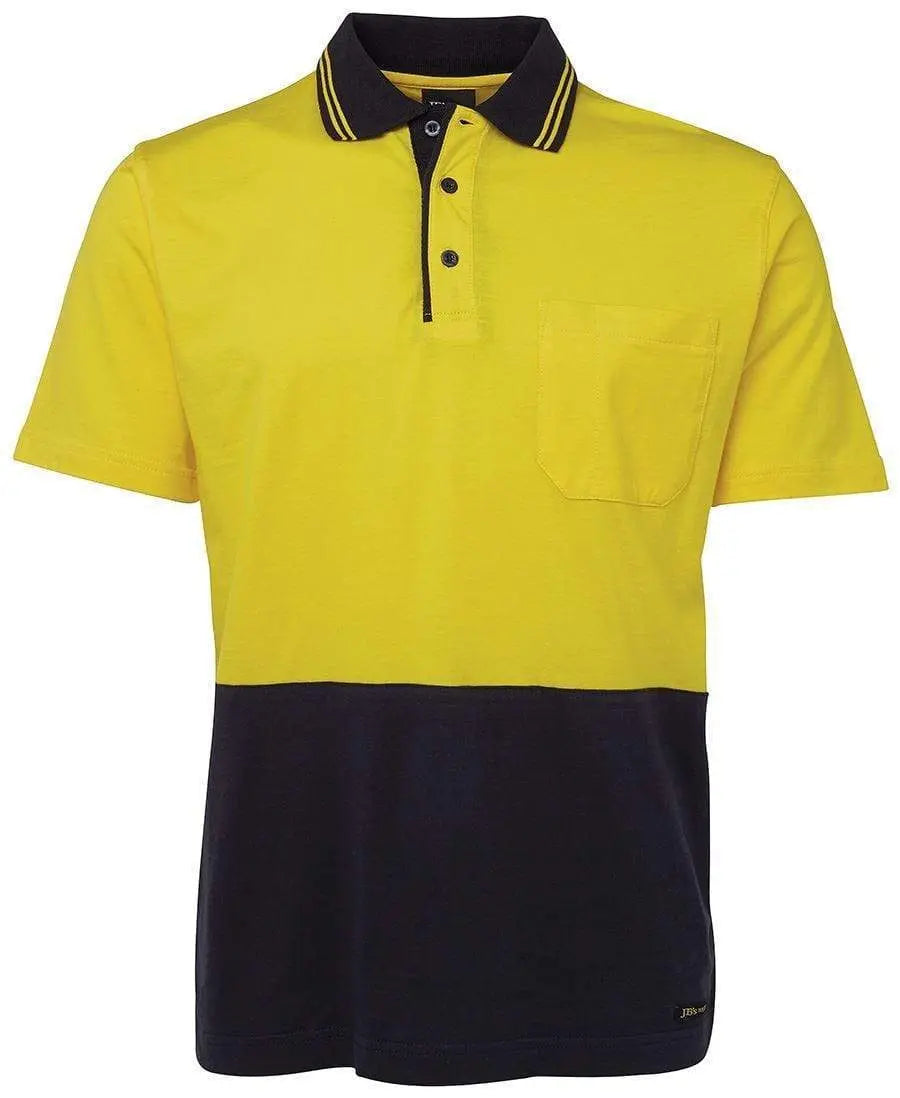 JB'S Hi-Vis Short Sleeve Cotton Polo 6CPHV Metro Workwear.